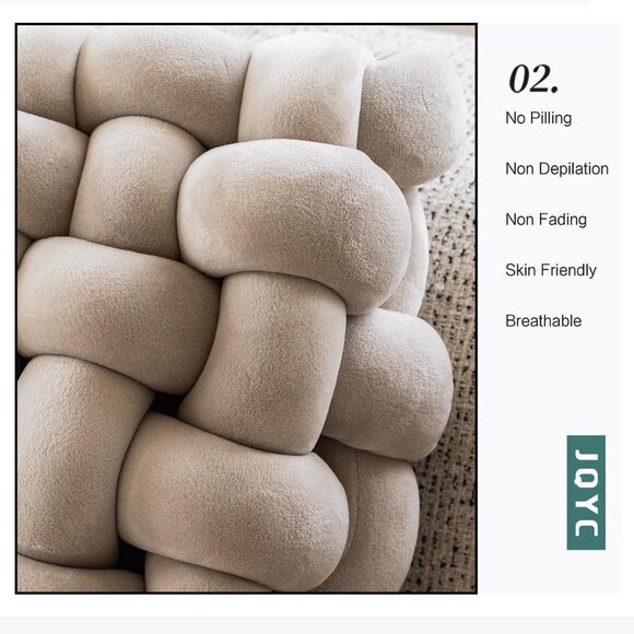 Luxury Home Decor Hand-weave Cushion Wool Knot Throw PillowSmall(13L*11.8W*4.7H) - Picture 6 of 10